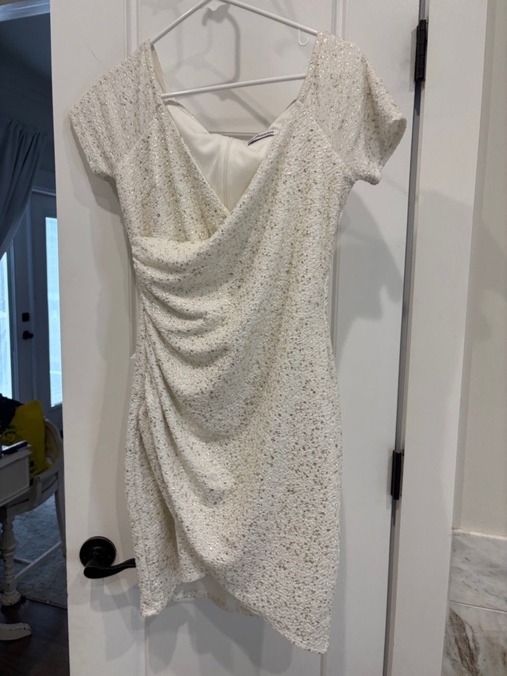 Dainty Hooligan Ivory Beaded Mini Dress